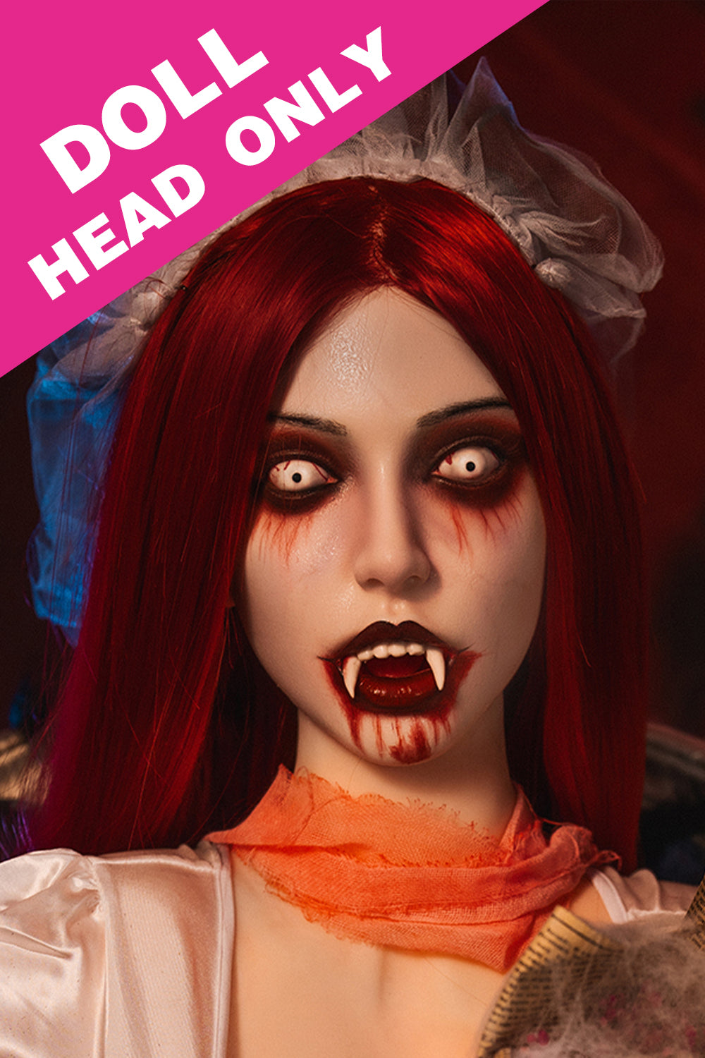 Kama M7 Soft Silicone Head Halloween Vampire Blowjob Realistic ROS Sex Doll Head Only