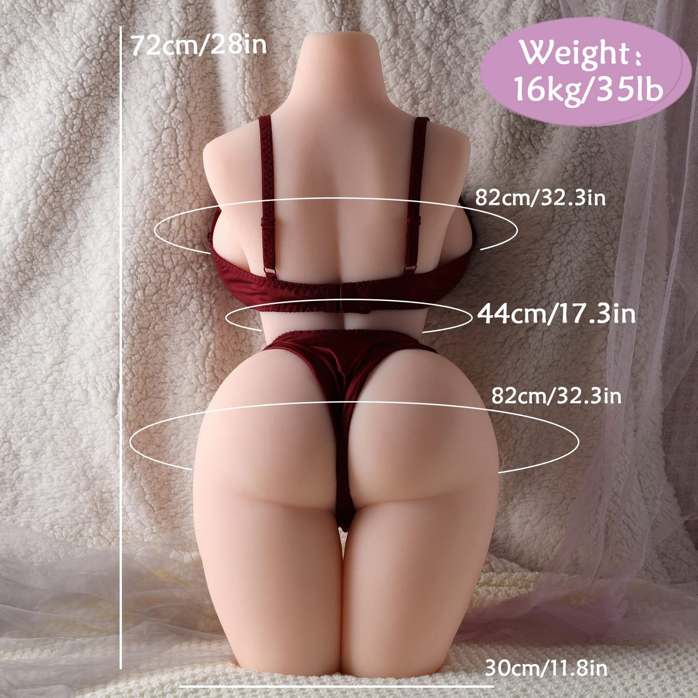 EU Stock - TPE 35 lbs/16kg Realistic Female BBW Sex Doll Torso For Men