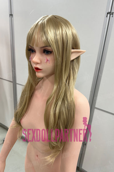 US Stock - Hazel 4ft92/ 150cm #M8 Head Full Silicone Flat-chested Lovely ELF Real-life Blowjob Sex Doll