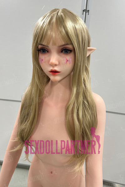 US Stock - Hazel 4ft92/ 150cm #M8 Head Full Silicone Flat-chested Lovely ELF Real-life Blowjob Sex Doll